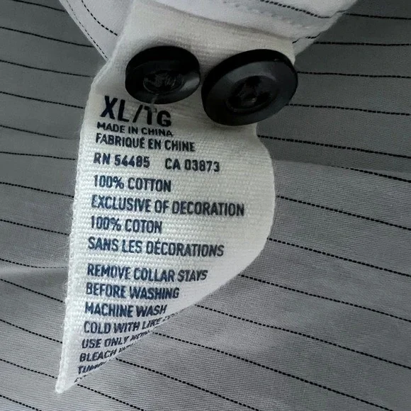 American Eagle Men's Premium Vintage Fit Pinstripe Button‎ Down Shirt XL - Picture 4 of 4